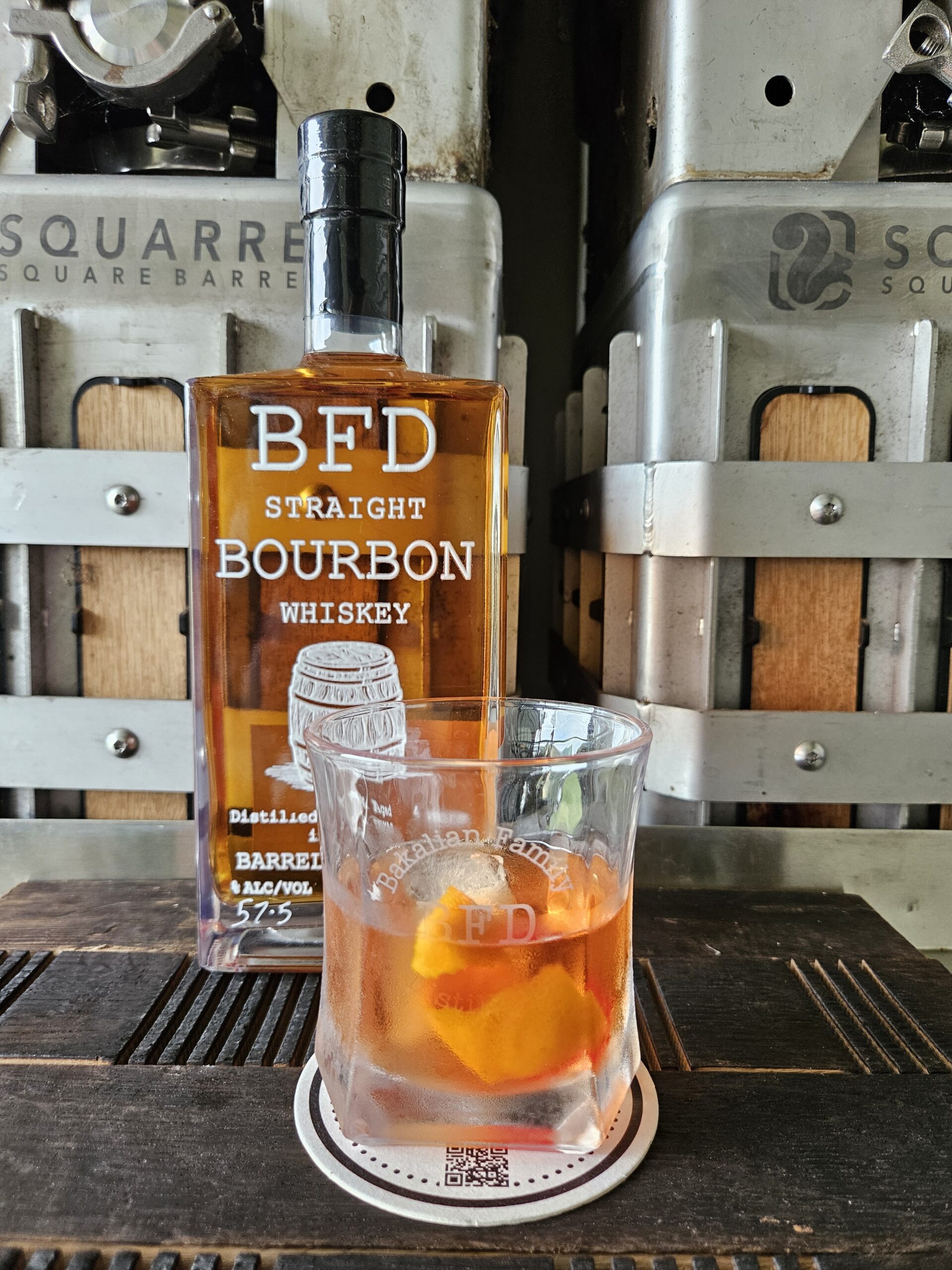 BFD bourbon served as a cocktail in the tasting room