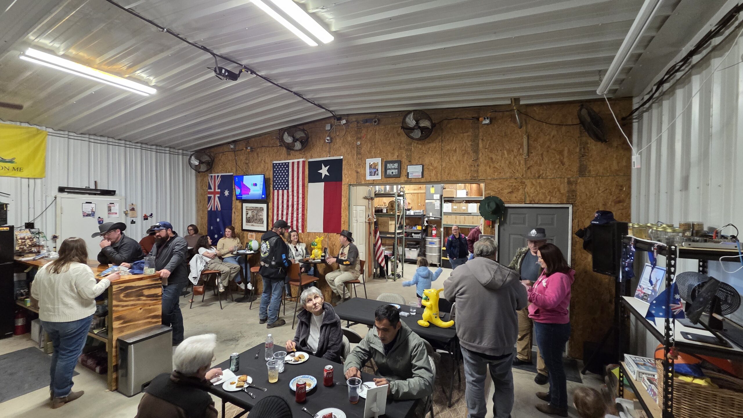 Guests enjoying a gathering inside the Bakalian Family Distilling tasting room